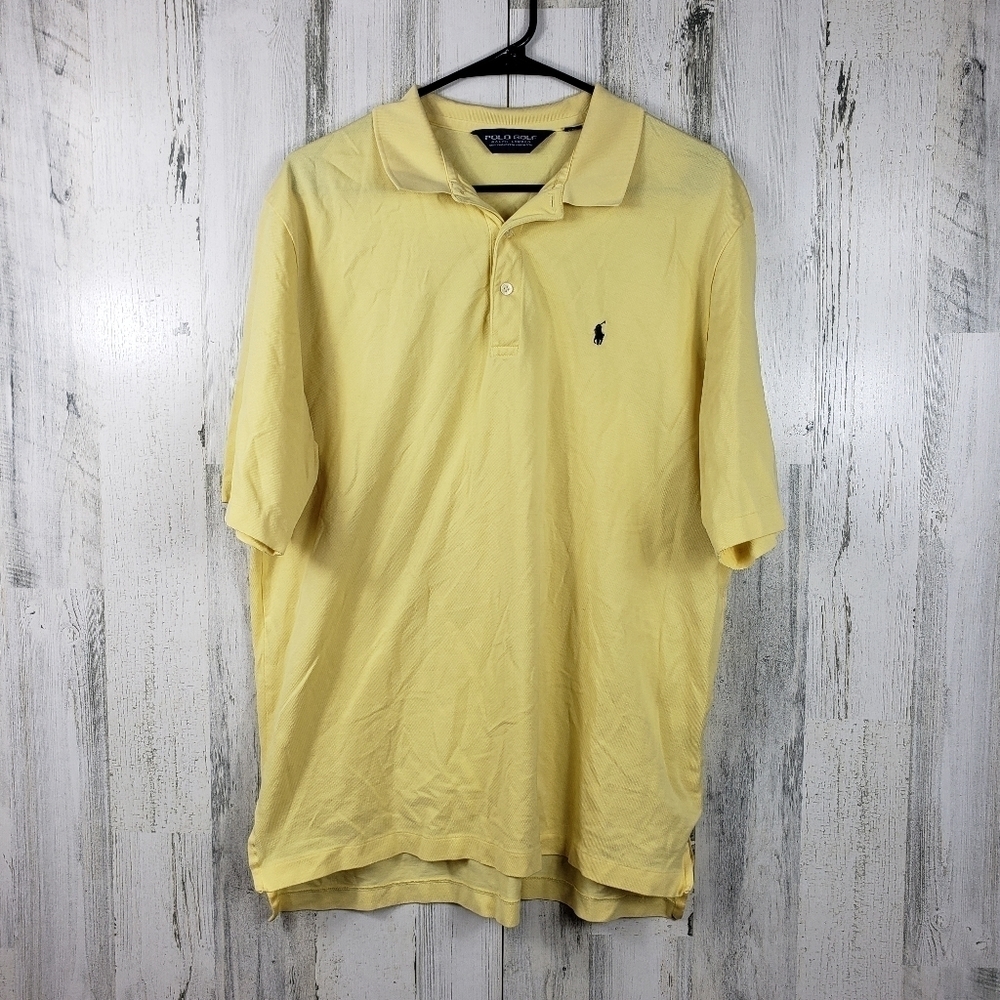 Mens Polo Ralph Lauren Golf Yellow Short Sleeve Polo Shirt Size Large